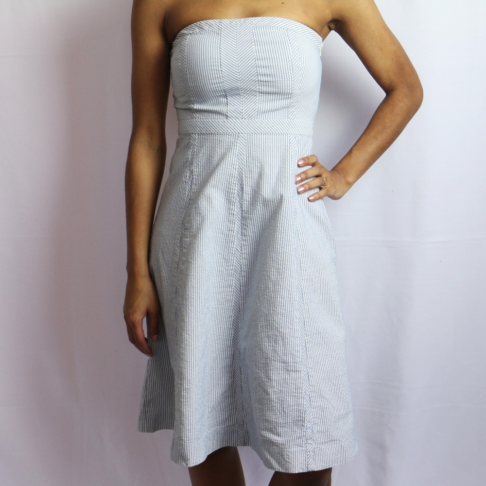 Banana Republic Strapless Seersucker Dress
